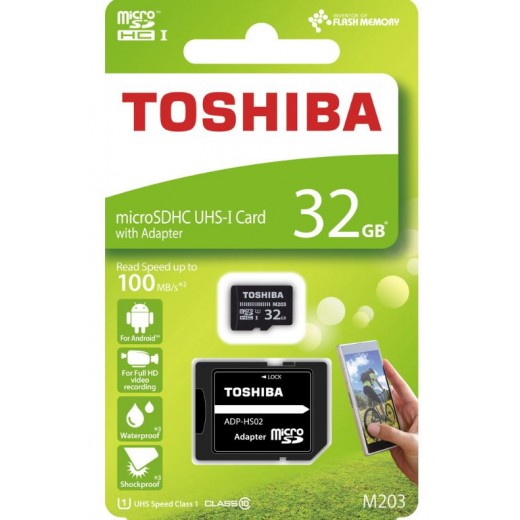 TOSHIBA micro SDHC 32GB memóriakártya adapterrel