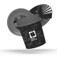 Liquid Elements Washing Bucket - 20L including dirt sieve and lid (Forged Carbon) vödör